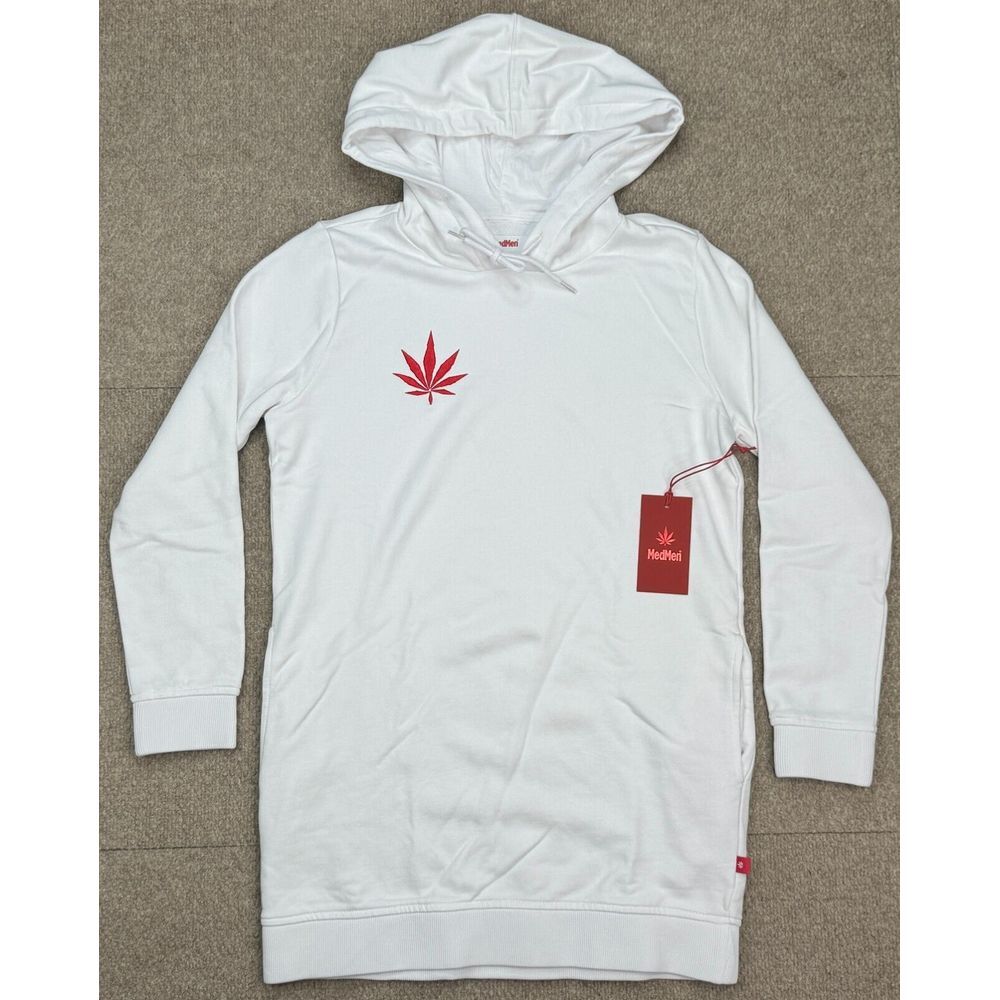 MedMen Men's White Long Sleeve 100%‎ Cotton Hoodie Size XS